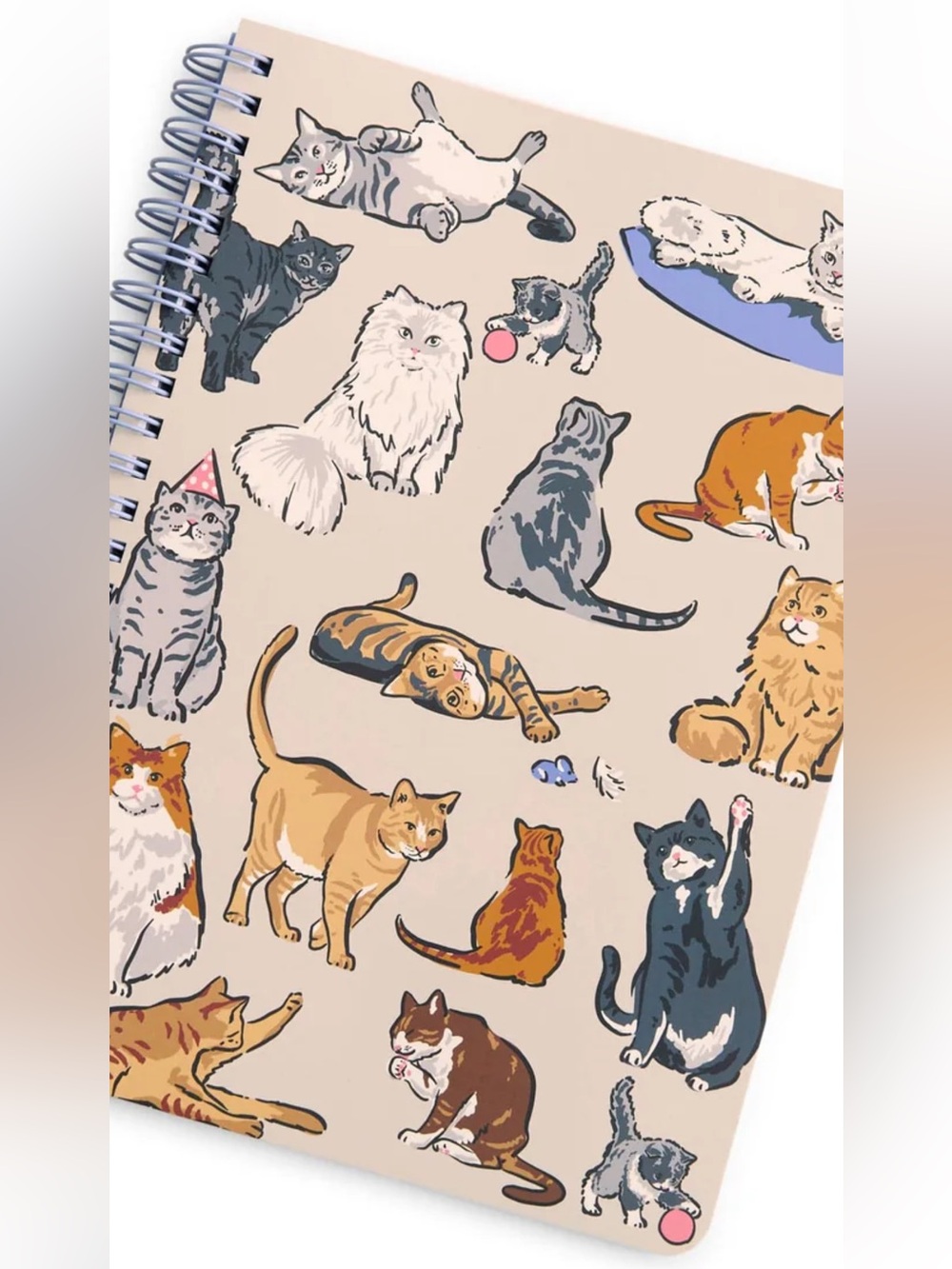 ❤️… Vera Bradley Beige Cat Pattern Small Spiral Notebook